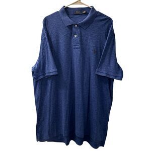 Polo By Ralph Lauren Droptail Polo Shirt Men Size XXL Blue/Gray Horse Normcore